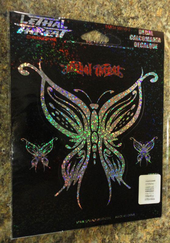 Lethal threat  glitter butterfly decal sticker 6 x 8 free shipping 