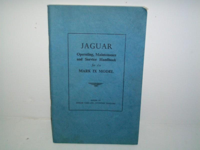 Jaguar 3.8 litre mark ix model  owners manual handbook model 9