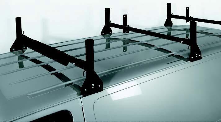 All aluminum 3 support ladder rack - black - for 2008 & newer ford van