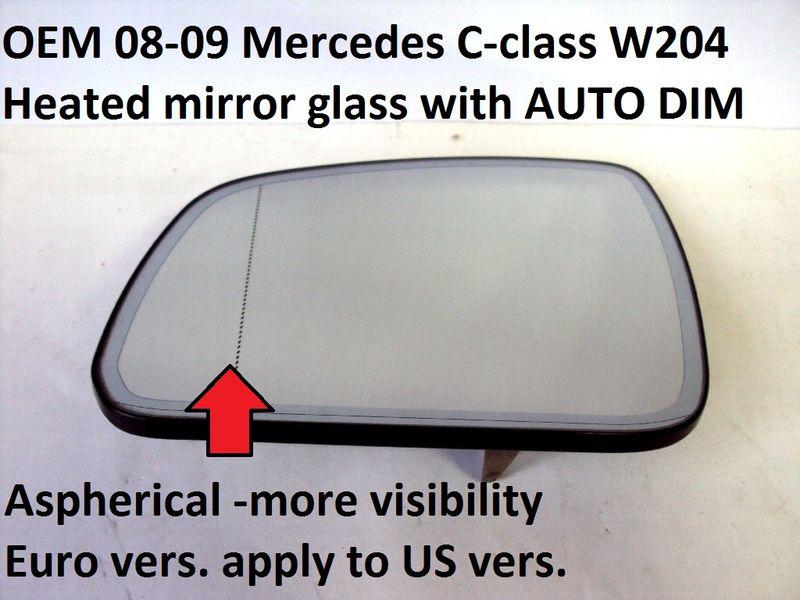 For tct4 oem 08-09 mercedes c class w204 auto dim mirror glass lh left side