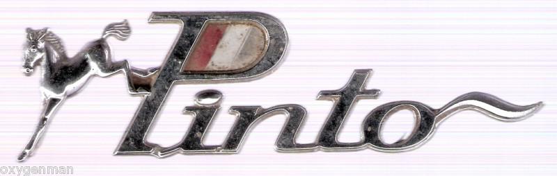 Vintage original factory ford pinto automobile emblem script free ship