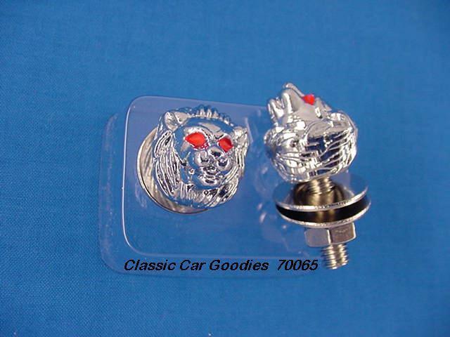 License plate bolts fasteners "chrome lion head"