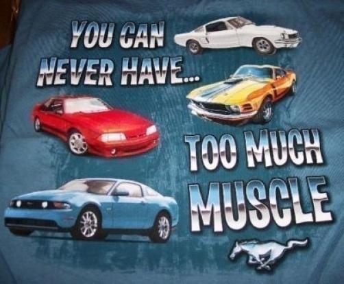 1965 shelby 1969 boss 2011 2012 5.0 302 ford mustang never too much muscle shirt