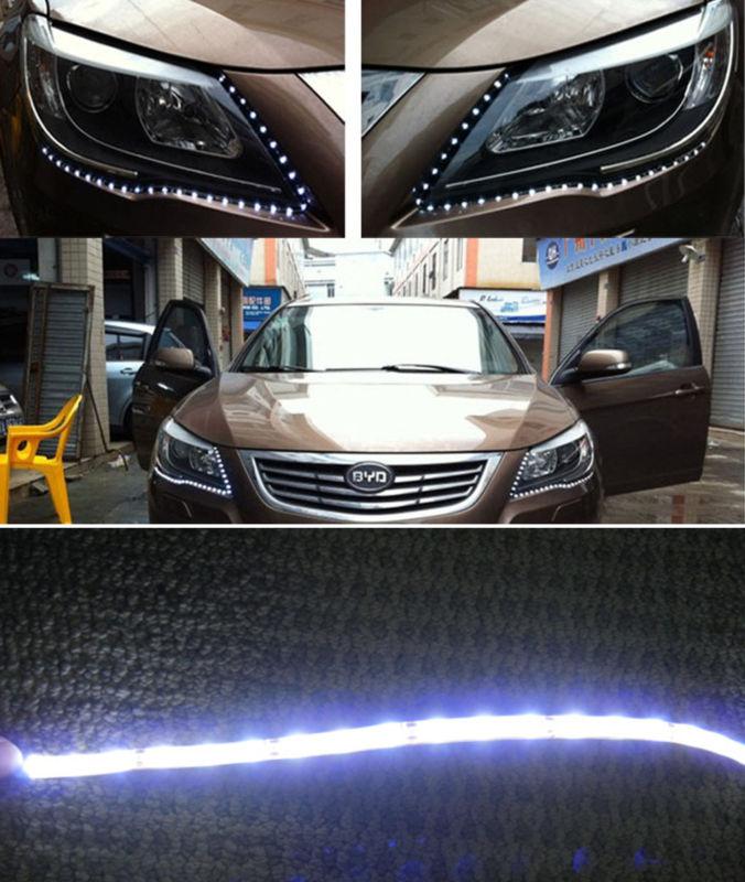 2pcs 90cm 3ft car vehicle 54smd led cool waterproof flexible strip lights lamp