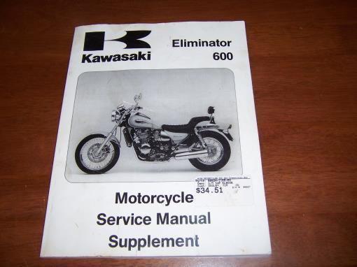 Kawasaki eliminator 600 motorcycle shop repair service manual supplement