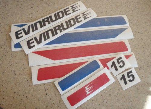 Evinrude vintage outboard motor 15 decal kit free ship + free fish decal!