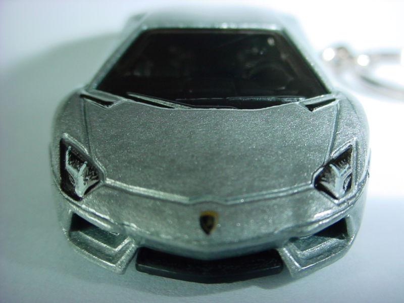 New silver 3d lamborghini aventador custom keychain fob key race speed 10 2011