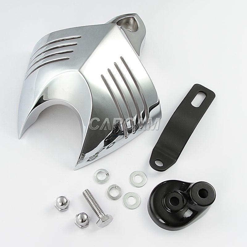 New chrome horn cover for harley hd softail dyna glide big twin electra 92-12 