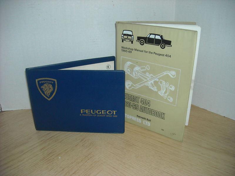 1968 peugeot 404 owner's manual with a 1960-69 workshop (england) manual