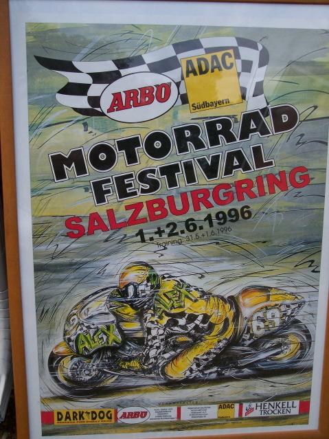 Genuine motorcycle race poster. salzburgring austria 1996. 