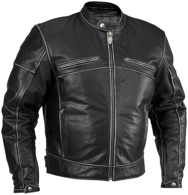 River road rambler distressed leather motorcycle jacket black 52 us