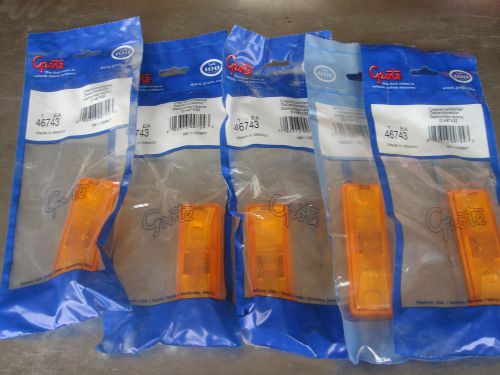 Grote yellow 46743 clearance marker light lamps truck utilitytrailer lot of (5)