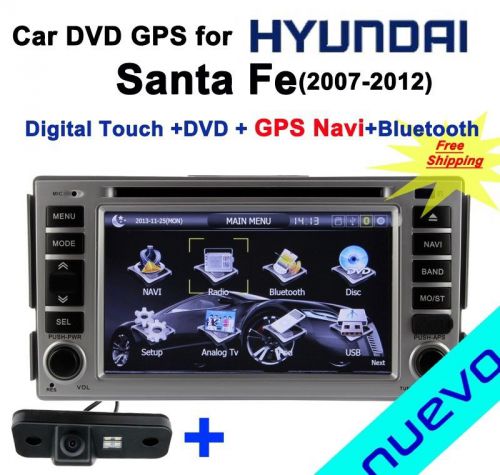 Car stereo radio gps navi car dvd for hyundai santa fe(2007-2012)+rear camera