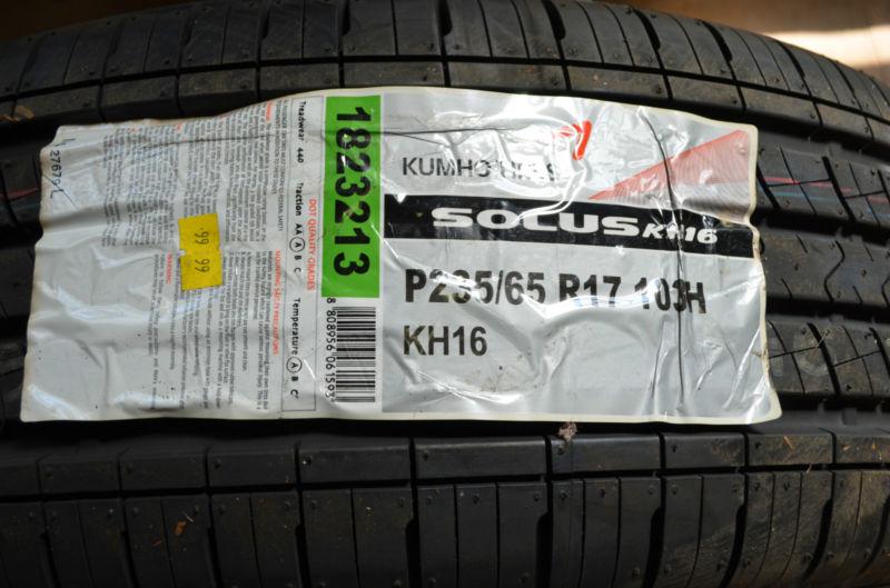 1 new 235 65 17 kumho solus kh16 tire