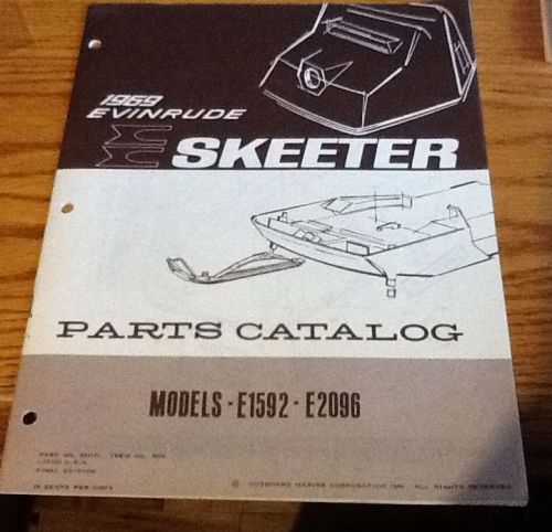 1969 evinrude skeeter snowmobile parts catalog e1592 e2096