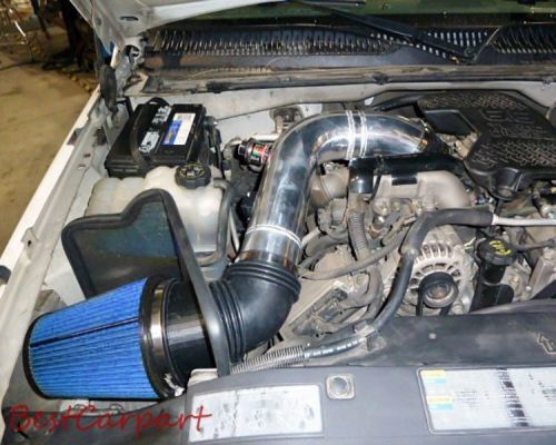 Bcp blue 04-05 silverado lly 6.6l v8 diesel heat shield cold air intake kit