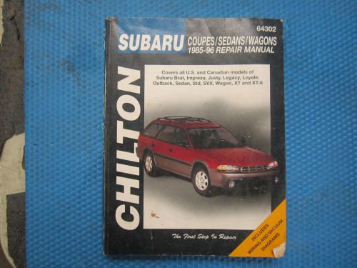Chilton service manual-repair manual subaru coupes sedans wagons 1985-96 64302