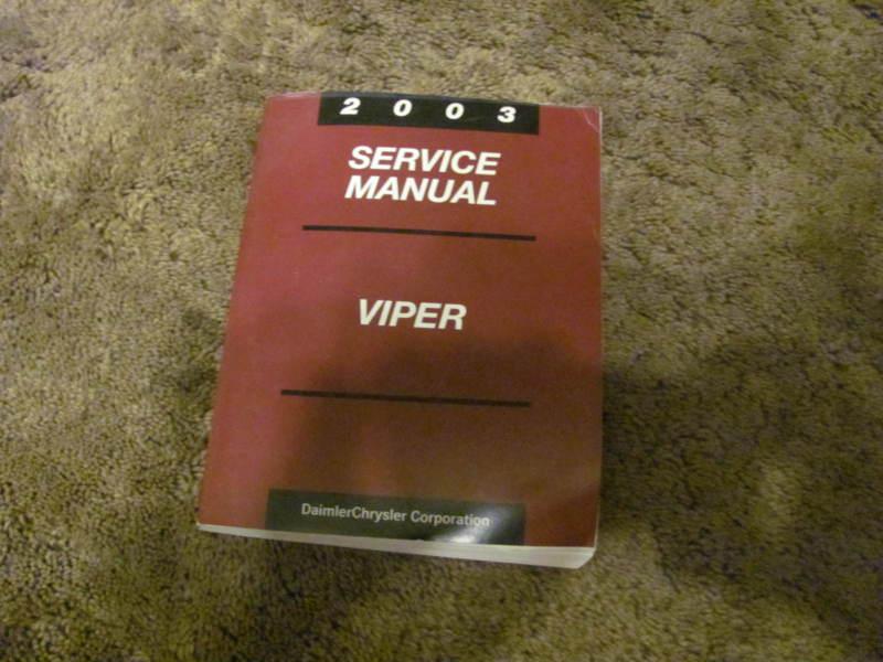 2003 dodge viper roadster convertible & coupe service shop repair manual