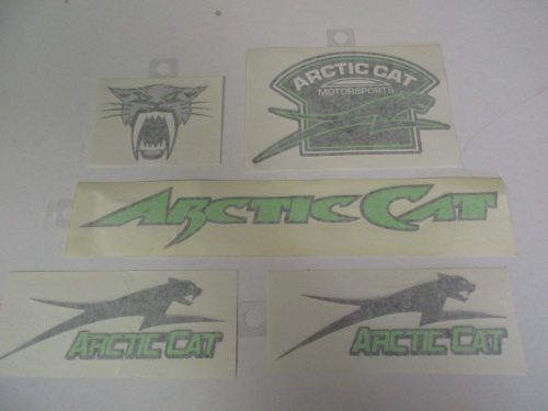 Set of 5 arctic cat snowmmobile decals, saber cat, motorspors - take a l@@k, new
