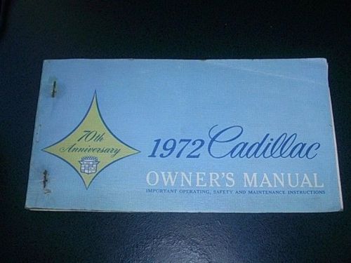 1972 cadillac owners manual