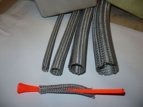 1/2&#034;  f6  platinum gray color split braided sleeving (split loom) techflex  10ft