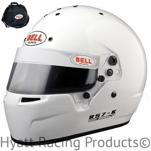 Bell rs7k kart racing helmet k2015 - x-large / white (free bag)