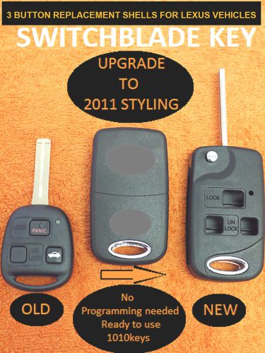 Upgrade your 3 button remote fob keys to our &#034;new&#034; switchblade flip key case