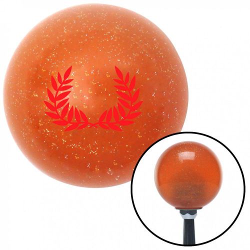 Red hawaiian leaf #2 orange metal flake shift knob with 16mm x 1.5 insertgear
