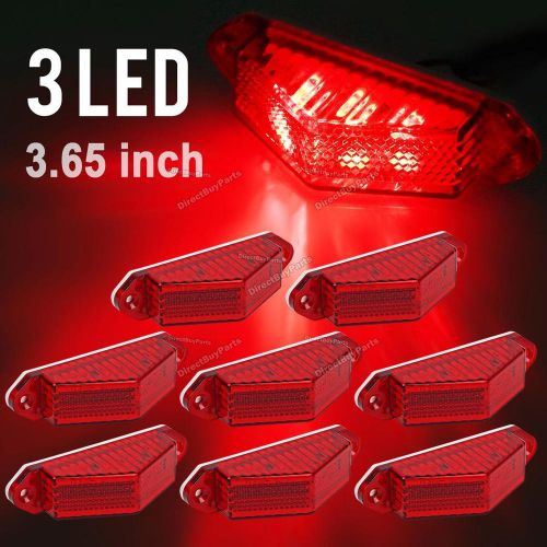 8) 3.6&#034; triangle led clearance marker light red for uhaul trailers w reflex lens