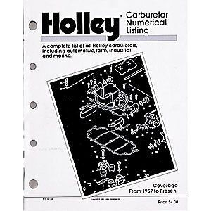 Holley 36-168 holley carburetor numerical listing book