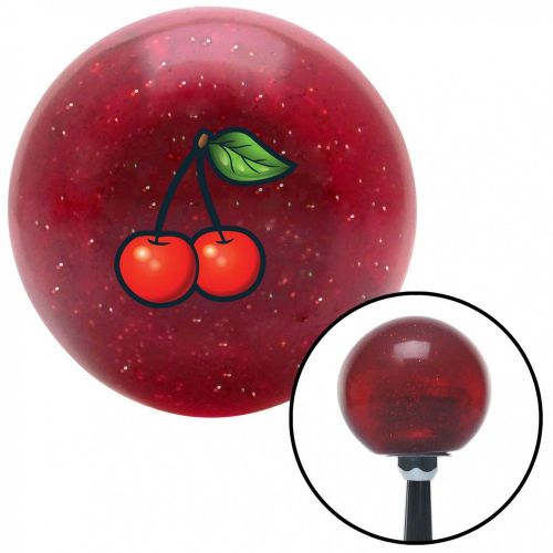 Cherries red metal flake shift knob with 16mm x 1.5 insertleather aftermarket