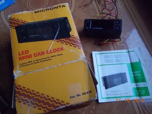 Nos micronta 63-833 led mini car clock, never installed, tested &amp; works