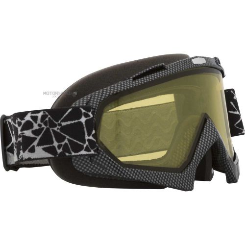 Snowmobile ckx assault goggle snow carbon adjustable strap anti-fog yellow lens