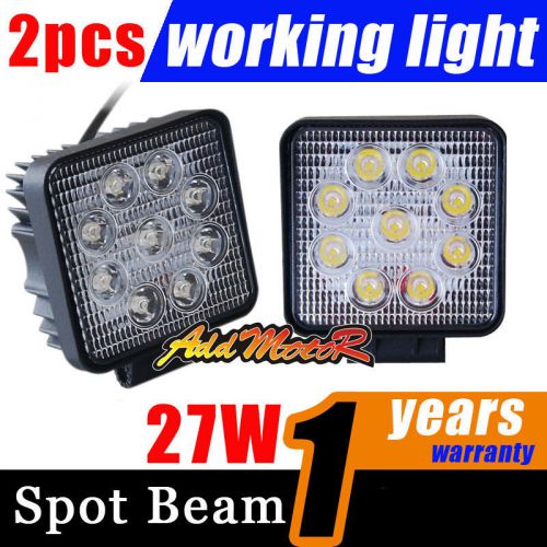 Addmotor 27w led square woek light offroad spot lamp truck boat bar 12v 24v suv