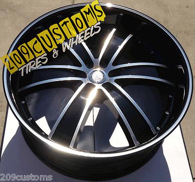 22" vw855 black wheels rims tires 6x139.7 silverado 2002 2003 2004 2005 2006