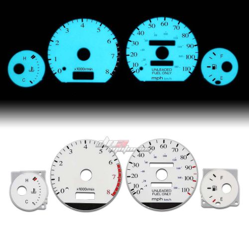 White tach indiglo glow gauge el dashboard cluster for 93-97 corolla e100 at/mt