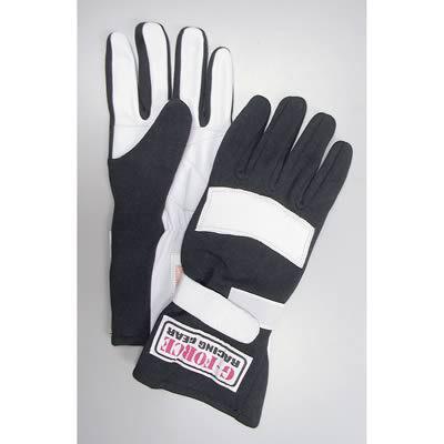 G-force racing gloves g1 single layer nomex/leather 2x-small black pair