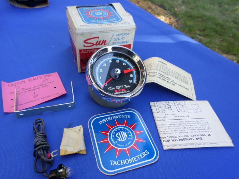 Nos sun sst-709 tach tachometer 9000 1960 1970 chevrolet pontiac ford rat rod