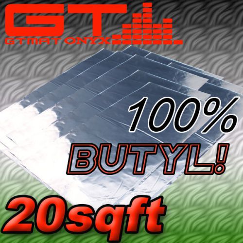 20sqft gtmat onyx butyl aluminum backed adhesive mat sound deadening kit for car
