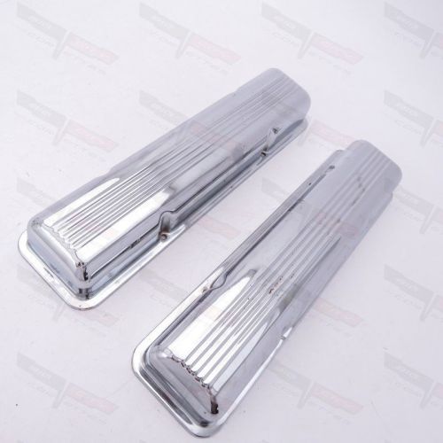 Corvette polished small block valve cover pair w/ staggered holes 1956-e1959