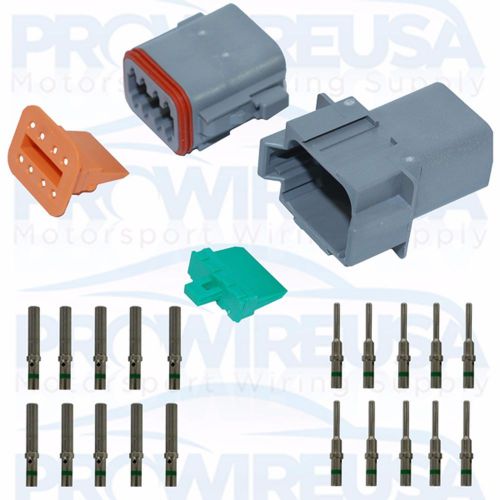 Deutsch dt 8 pin connector kit 14 ga nickel msd 8185 solid contacts