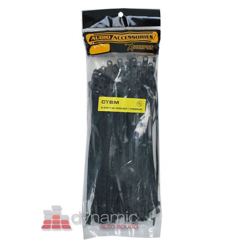 Xscorpion ct8m 100 pack of 8&#034; cable zip wire ties with screw mounting tab new