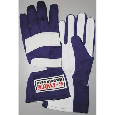 G-force racing gloves g5 double layer nomex/leather x-large blue pair 4101xlgbu
