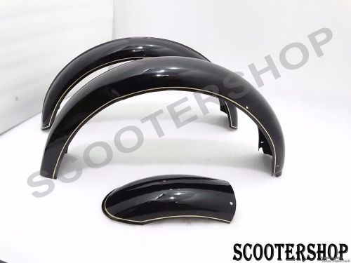 Norton 16h new black painted front and rear mudguard set
