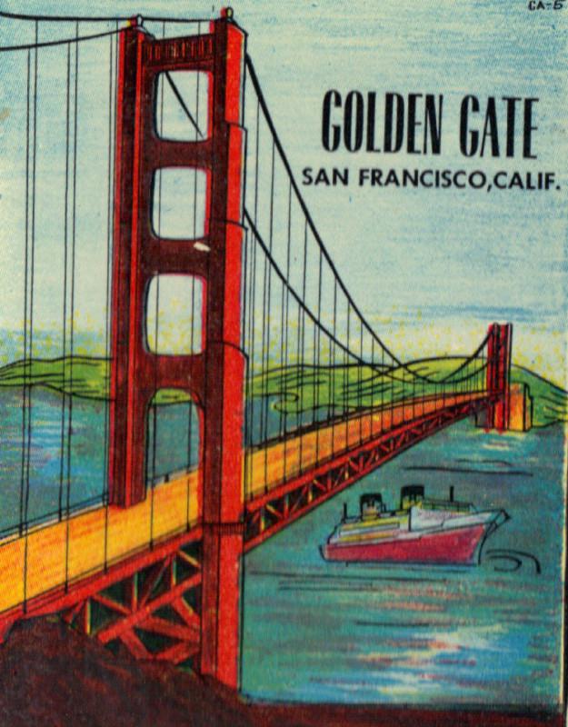 Vintage decal san francisco golden gate bridge rat hot rod trailer coach ship