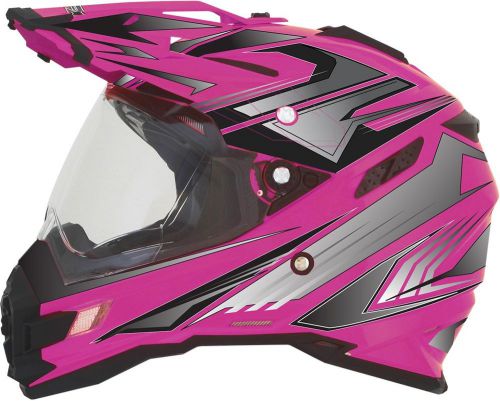 Afx adult fx-41ds dual sport fuchsia multi motorcycle helmet xs-xl