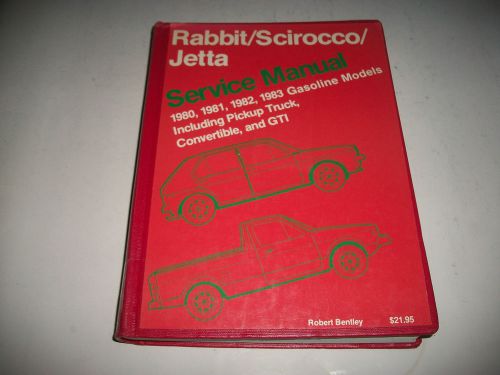 Hardcover service manual 1980-1983 vw rabbit/jetta/scirocco gasoline incl pickup