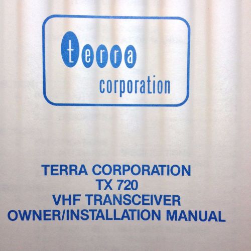 Terra tx 720 com install &amp; operation manual
