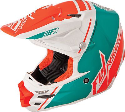 F2 carbon canard replica helmet fly racing73-4095xsxsteal/orange
