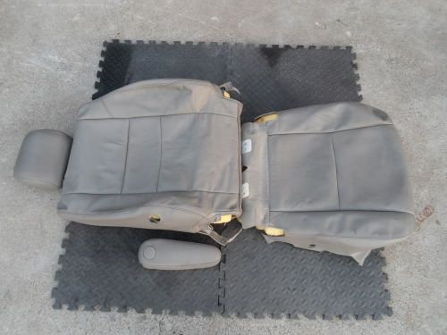 2007-2012 toyota tundra driver lh grey leather seat cover &amp; headrest oem